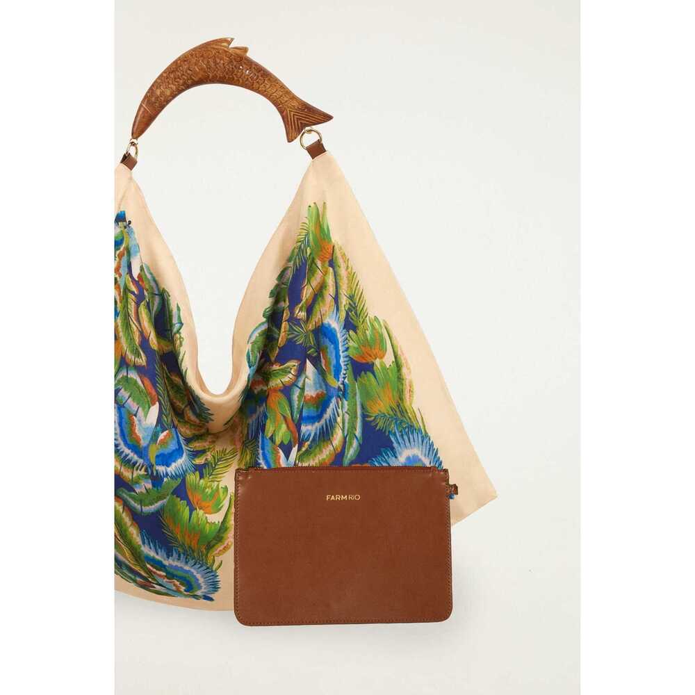 2026 FARM RIO | Sand Birds Satin Medium Scarf Bag Size SUNNY PARADISE / OS - Picture 2 of 5